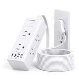 One Beat 10Ft Extension Cord with Multiple Outlets,Flat Plug Power Strip