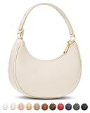 Vantamo Crescent Bags For Women with RFID Protection, Half Moon Clutch Purses for Women with Anti-Theft Clip for Extra Safety, Premium Smooth PU Leather Handbags for Work & Going Out, Nude Purse