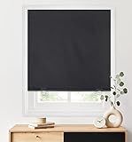 LazBlinds 100% Blackout Roller Shades, No Tools No Drill Cordless Blinds for Windows, Thermal Insulated UV Protection Privacy Window Shades for Bedroom (36''W x 72''H, Black)