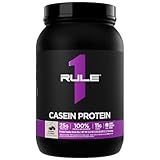 Rule 1 Proteins Casein Protein - 25g Protein and 11g EAAs Per Serving from Slow-Release Micellar Casein for Overnight Recovery and Sustained Delivery Between Meals (2 Pounds, Cookies & Crème)