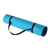 Amazon Basics 0.25 inch Thick TPE Exercise Yoga Mat with Carrying Strap, Aqua