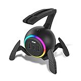 KIWIFOTOS Mouse Bungee RGB Gaming Mouse Cord Holder Controller, Upgraded Flexible Cable Management Smart RGB LED Lights 2 Port USB Hub & 1 Type-C, Spider Mouse Wire Holder