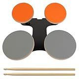 Kmise 4-Piece Silent Drum Practice Pad Kit with Drum Sticks,Portable and Adjustable Drum Pad for Quiet Practice, Perfect Snare Drum Practice Pad Kit for All-ages Drummers