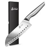 Chef Knife 7 Inch, High-Carbon Stainless Steel Santoku, Dishwasher Safe