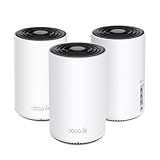 TP-Link Deco XE75 AXE5400 Tri-Band WiFi 6E System - Wi-Fi up to 7200 Sq.Ft, Engadget Rated Best for Most People, Replaces WiFi Router and Extender, AI-Driven New 6GHz Band, 3-Pack