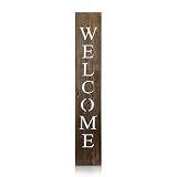 BARNWOODUSA Wooden Welcome Sign for Front Door, 5-Foot, Espresso Brown