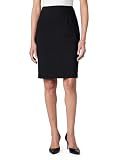 Calvin Klein Women's Classic Fit Straight Lux Suit Skirt, Black, 10