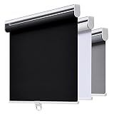 AOSKY Blackout Cordless Roller Shade for Indoor Windows, 23"W x 72"H, Black