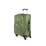 SwissGear Sion Softside Expandable Luggage with Spinner Wheels, Evergreen Carry-On 21-Inch