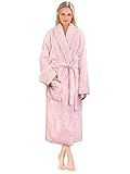 PAVILIA Premium Womens Plush Soft Robe Fluffy, Warm, Fleece Sherpa Shaggy Bathrobe (L/XL, Light Pink)