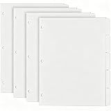 Binder Dividers for 3 Ring Binder, 1/5 Cut Tabs, Letter Size, Blank Write On Page Dividers with 5 Big Tabs for School Office Home, 4 Sets, 20 Dividers, White