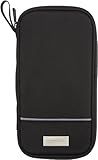 Amazon Basics RFID-blocking Passport Wallet, Passport Holder for Travel, 100% Nylon Material with Durable Zipper Closure, Zippered Pockets, Slots for Cards, 10"x5", Black, Solid