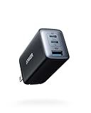 Anker Phone Charger, 65W 3-Port Fast Compact Foldable USB C Charger Block, Type C Charger Fast Charging for MacBook Pro/Air, iPad Pro, Galaxy S20, Dell XPS 13, Note 20/10+, iPhone 17 Series, and More