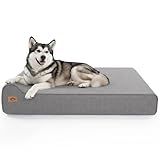 Sytopia XXL 35D Memory Foam Orthopedic Dog Bed for Large & Senior Dogs Over 100 Pounds (50" x 34" x 10"), 7" Thick Extra Large Dog Bed with Durable Waterproof Liner & Removable Washable Cover, Grey