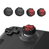 GeekShare Thumb Grip Caps for Steam Deck Joystick,Soft Silicone Anti-Slip Thumbsticks Cover Set Compatible with Steam Deck Only - 2 Pairs/4 PCS (Black & Red)