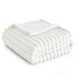 Bedsure GentleSoft White Throw Blanket for Couch - Cozy Blanket for Women, Cute Fleece Throws for Girls, Teacher Gifts Birthday Gifts for Women Men Mom, Room Home Dorm Decor, Off White, 50x60 Inches