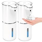 2 Pack Automatic Foaming Soap Dispenser,Touchless Foam Soap Dispenser,12.8oz Rechargeabled Wall Mounted Smart for Bathroom and Kitchen Dish Soap,Easy for Toddlers(White)