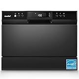 COMFEE’ Countertop Dishwasher, Energy Star Portable Dishwasher, 6 Place Settings & 8 Washing Programs, Speed, Baby-Care, ECO& Glass, Dish Washer for Dorm, RV& Apartment, Black