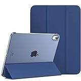 MoKo Case for iPad (A16) 11th Generation 11 Inch 2025, iPad 10th Generation 10.9 inch 2022, Slim Stand Protective Cover with Hard PC Translucent Back Shell Cover, Support Touch ID, Navy Blue