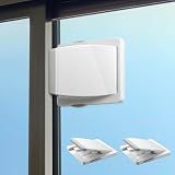 Sliding Door Lock, 2 Pack Safety Sliding Glass Door Lock for Sliding Glass Doors, Sliding Windows, Sliding Closet, etc. Adhesive Installation, Provides More Security for Your Family and Pets