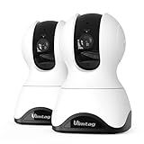 VIMTAG 4K UHD Indoor Cameras for Home Security 2-Pack, 360° Pet Camera, 5G/2.4G WiFi Baby Monitor with Phone App/Speaker for Dog Cat, Motion Tracking, Free AI Detection, Night Vision, SD/Cloud Storage