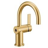 Moen Cia Brushed Gold Motionsense Wave Touchless Single Handle Bathroom Sink Faucet, 6221EWBG