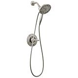 Delta Arvo 14 Series Brushed Nickel Shower Faucet Set with In2ition 2-in-1 Dual Shower Head with HandHeld Spray Combo, Valve Trim Kit, SpotShield Stainless 142840-SP-I (Valve Included)