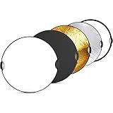 NEEWER 80cm Light Reflector with Handle & 3/8" Thread, 5 in 1 Foldable Round Light Diffuser, Translucent/Silver/Gold/White/Black for Studio or Outdoor Photo Lighting, RF-80II
