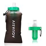 AQUASIV Day Hiker Squeeze Filter - Lightweight Personal Water Filter - Reliable Camping & Hiking Water Filter - Emergency preparedness, Reusable