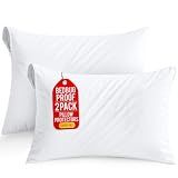 Set of 2 Pillow Protectors with Zipper Queen Size, Pillow Covers