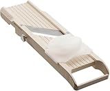 Benriner Mandoline Slicer with 4 Blades, Japanese Stainless Steel, BPA Free, 12.75 x 3.625-Inches, Beige