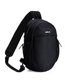 ECOHUB Crossbody Bags for Men with RFID Anti-Theft Lightweight Travel Hiking Sling Backpack Small Sports Shoulder Bag, Black