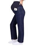 GRAPENT Maternity Jeans for Women Maternity Outfits Womens High Waisted Jeans Pregnancy Pants Pregnant Outfits for Women Rinse Blue Large US Size 12-14