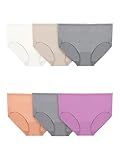 Fruit of the Loom womens 360° Stretch Underwear (Regular & Plus Size) Briefs, Plus Size Brief - Comfort Cotton 6 Pack Assorted Colors, 10 US