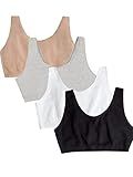 Fruit of the Loom Women's Built Up Tank Style Sports Bra Value Pack, Black/Heather Grey/Sand/White