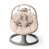 Momcozy 2-in-1 Electric Baby Swing, Dual-Arm Support System & Parent-Inspired Motions, Convertible to Toddler Seat up to 66 lbs, Adjustable Height, Lightweight, Khaki