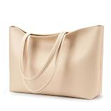 KALIDI Tote Bag Zipper Shoulder Bag Vegan Leather Purses Satchel for Women