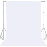 GFCC 8FTX10FT White Backdrop Background for Photography Photo Booth Backdrop for Photoshoot Background Screen Video Recording Parties Curtain