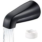 Fosenlion Universal Bathtub Faucet Replacement Tub Spout –– Fast-Fill, No-Leak Metal Faucet, Easy Installation, Fits 1/2" IPS & 3/4" IPS Thread Pipes, Includes Adapter (Matte Black)