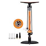 GOBKO Bike Pump with Gauge,Bicycle Floor Pump for Presta and Schrader Valves Bike Tire Pumps Inflator High Pressure 160PSI & 11BAR Portable Air Pump for Road Bike Car MTB Sports Balls