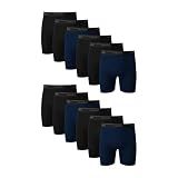Hanes Men's Boxer Brief Underwear Pack, Cotton Boxer Briefs, Moisture-Wicking, Assorted Solids, 12-Pack