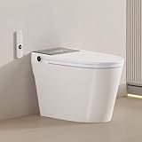 Smart Toilet with Built-In Bidet and Tank – Heated Seat, Dual Auto Flush, Warm Water & Dryer, Foot Sensor, Night Light, and Wireless Remote Control