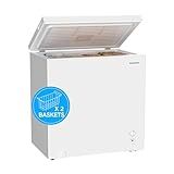 BANGSON 7.1 Cu.Ft Chest Freezer, Deep Freezer with Adjustable Thermostat, Top Open Door Freezer with Removable Basket, Quiet Operation, Ideal for Kitchen/Apartment/Office