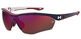 Under Armour Mens Ua Yard Pro Sunglasses, Matte Blue/White/Red/Infrared Mirrored, 99mm 1mm US