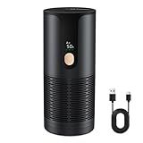 Arint Car Air Purifier, Mini Portable HEPA Filter with 4-Layer Filtration & LCD Display, 15dB Ultra Quiet, Cordless, Eliminates 99.97% of Smoke Dust Pet Odors for Vehicle Office Travel