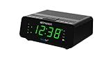 Emerson CKS1900 SmartSet Dual Alarm Clock Radio with AM/FM Digital Tuning, Auto Time Setting, 20 Presets, Jade Green LED Display, Snooze, Sleep Timer & Battery Backup