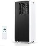 Portable Air Conditioner, 8,000 BTU Cools up to 350 Sq. Ft., LED Touch Panel, with Remote Contro, Built-in Dehumidifier, Fan, 3 in 1 Compact Indoor Quite AC Unit for Home Office Dorm RV, Black