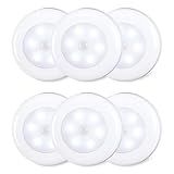 STAR-SPANGLED 2.8” LED Motion Sensor Light Indoor AAA Battery, 6 Pack White