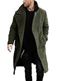 Makkrom Mens Double Breasted Trench Coat Business Casual Winter Overcoats