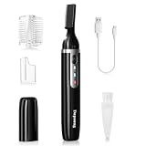 Dapsang Eyebrow Trimmer, Electric Eyebrow Razor for Women Men, Rechargeable Painless LED Light Facial Hair Shaver Remover with Rinseable Blade for Face Lips Neck Leg